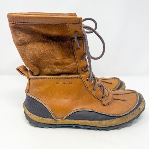 Merrell Tremblant Mid Polar Waterproof Boots Women's 9 Brown 200g Insulated Snow - Picture 2 of 12